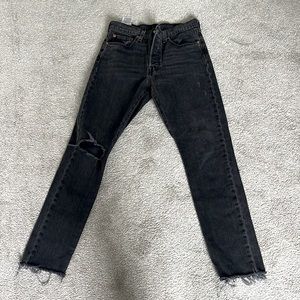 Women’s black Levi 501’s